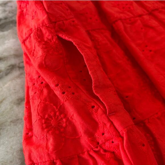 2T Girls Summer Dress Bundle | Red Eyelet & Blue Floral | Cotton Set of 2 - Picture 9 of 11